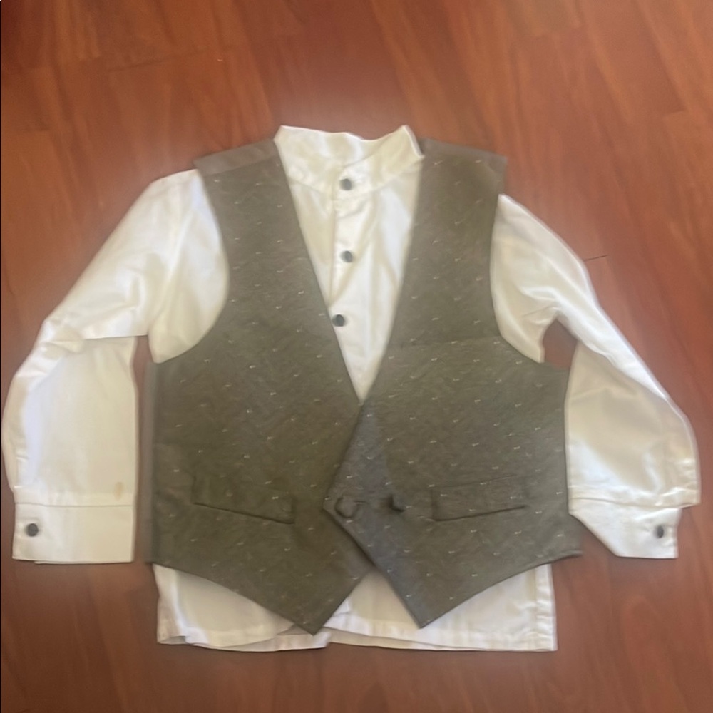 Elegant White and Gray kids Suit Vest